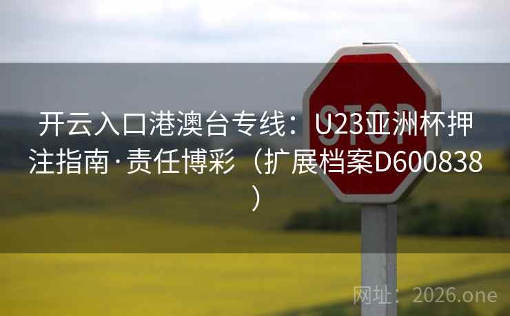 开云入口港澳台专线：U23亚洲杯押注指南·责任博彩（扩展档案D600838）  第2张